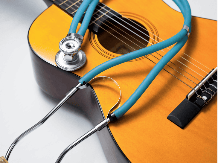 Doctor treating musicians